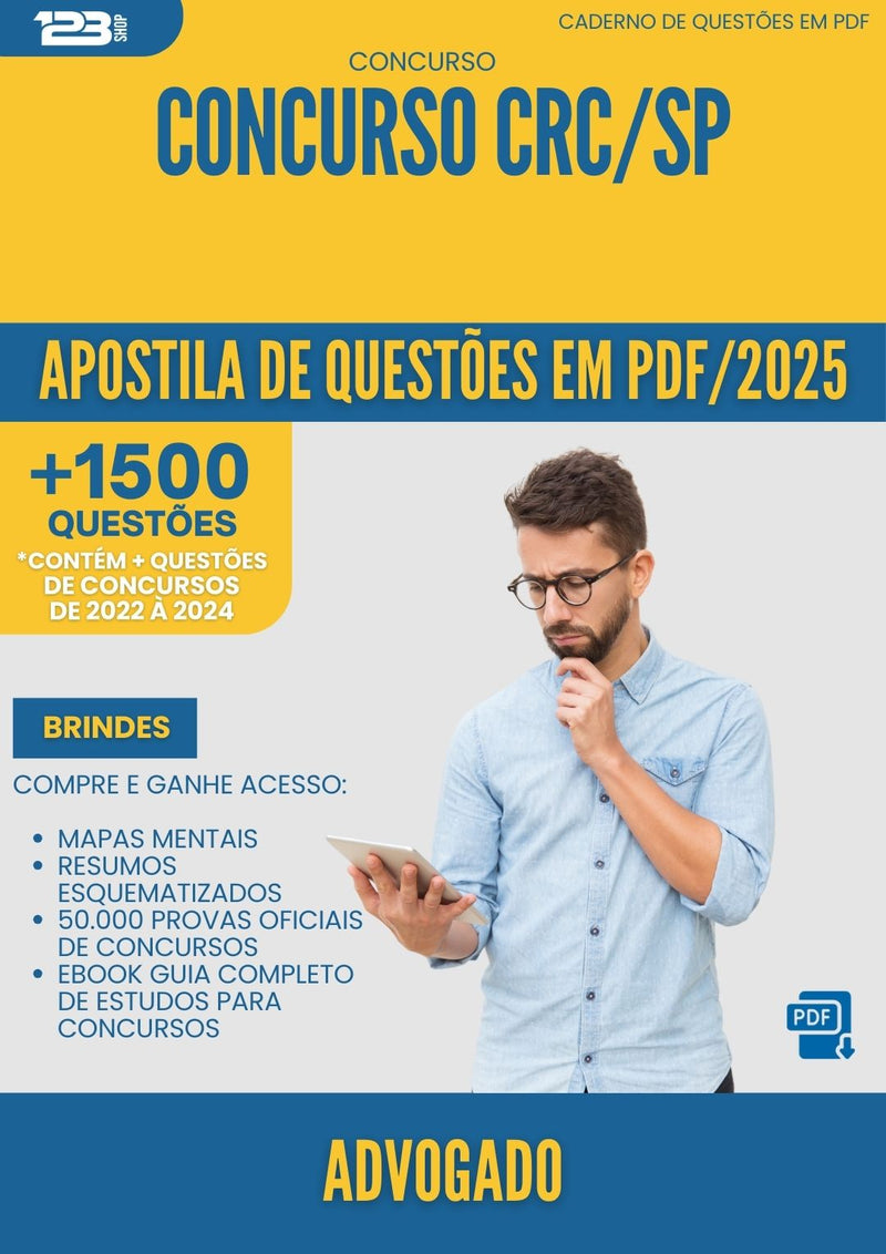 Apostila de Questões para Concurso Advogado Crc Sp 2025 - Mais de 1.500 Questões