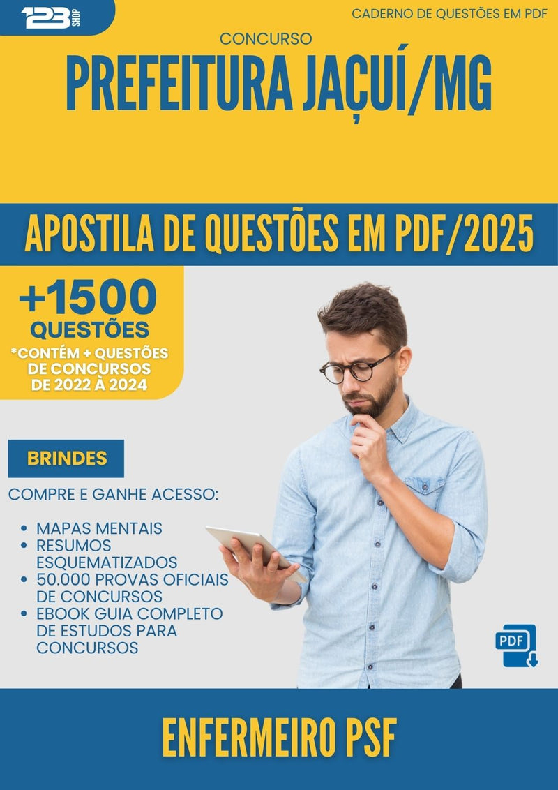 Apostila de Questões para Concurso Enfermeiro Psf da Prefeitura Jacui Mg 2025 - Mais de 1.500 Questões