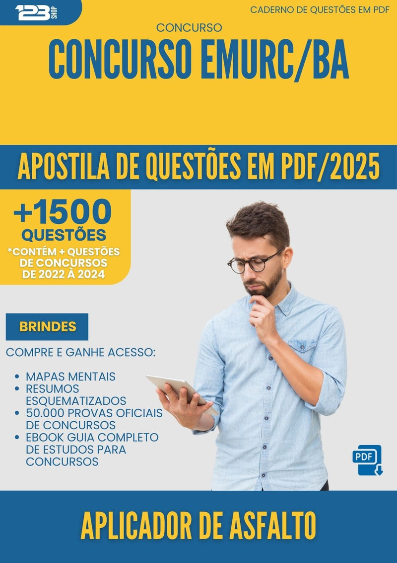 Apostila de Questões para Concurso Aplicador De Asfalto Emurc Ba 2025 - Mais de 1.500 Questões