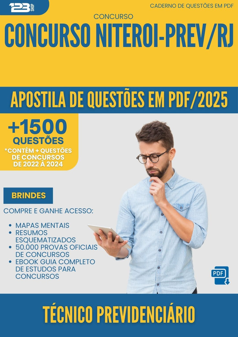 Apostila de Questões para Concurso Tecnico Previdenciario da Prefeitura Niteroi Prev Rj 2025 - Mais de 1.500 Questões