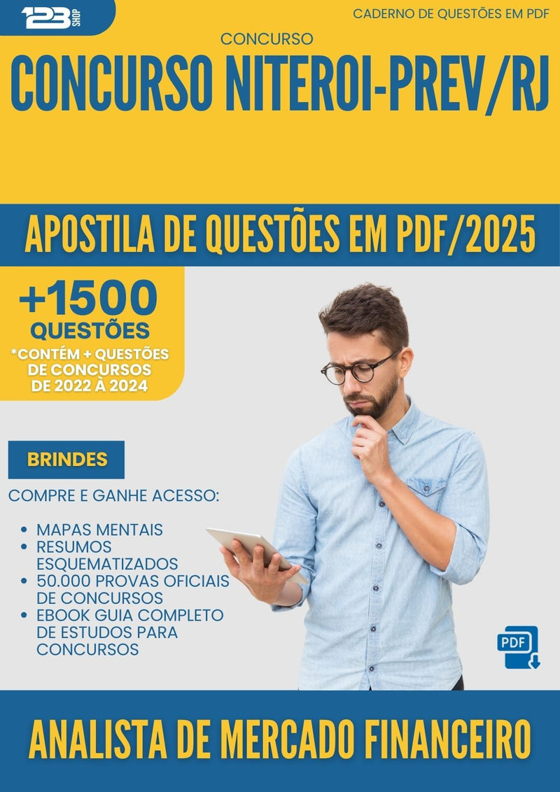 Apostila de Questões para Concurso Analista De Mercado Financeiro da Prefeitura Niteroi Prev Rj 2025 - Mais de 1.500 Questões