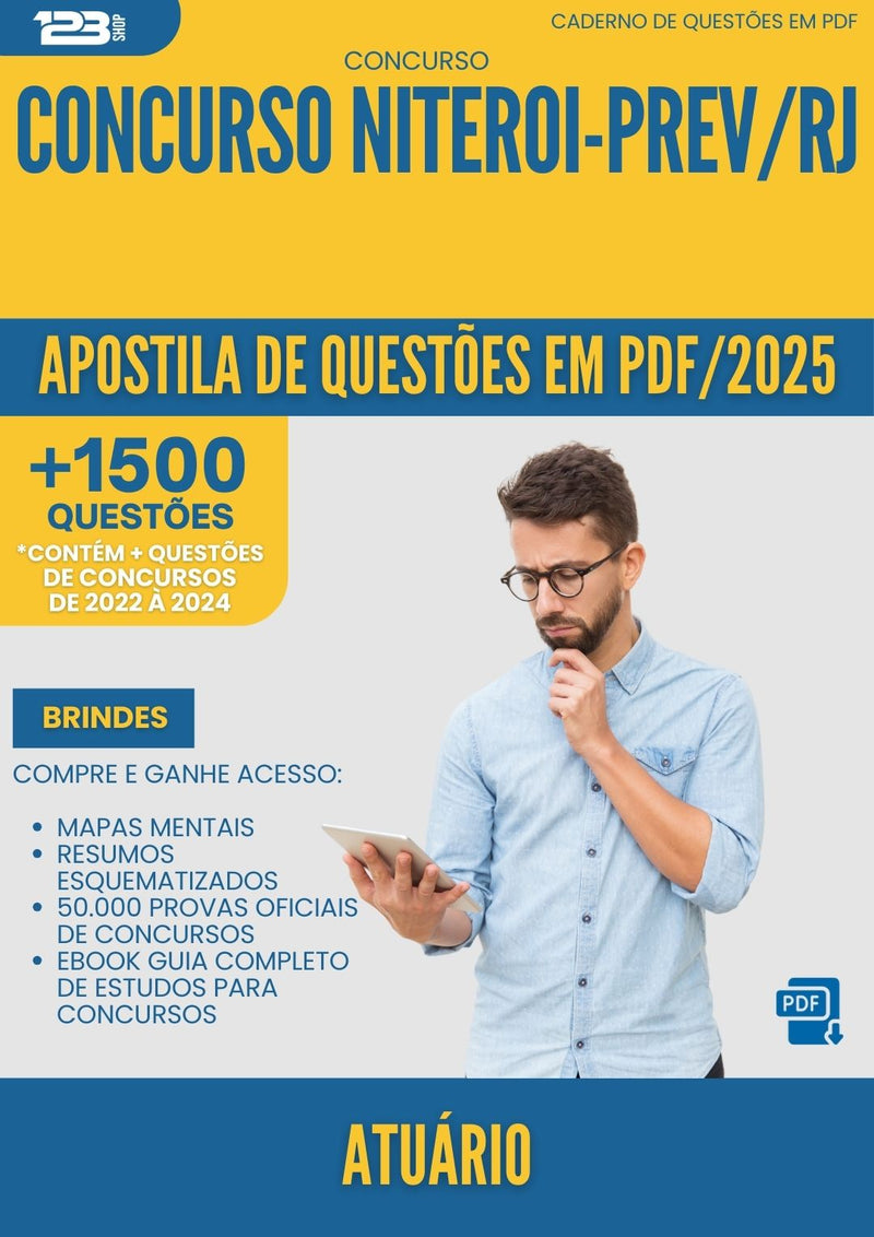 Apostila de Questões para Concurso Atuario da Prefeitura Niteroi Prev Rj 2025 - Mais de 1.500 Questões