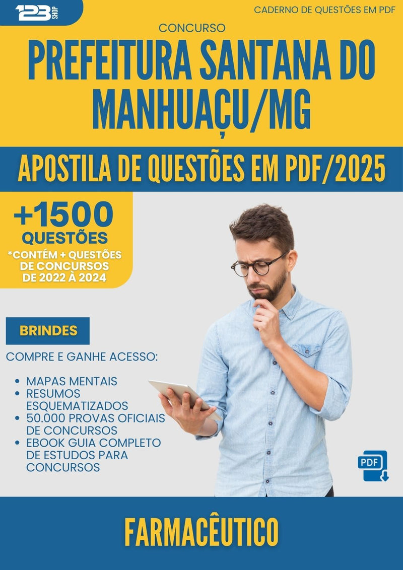 Apostila de Questões para Concurso Farmaceutico Santana Do da Prefeitura Manhuacu Mg 2025 - Mais de 1.500 Questões
