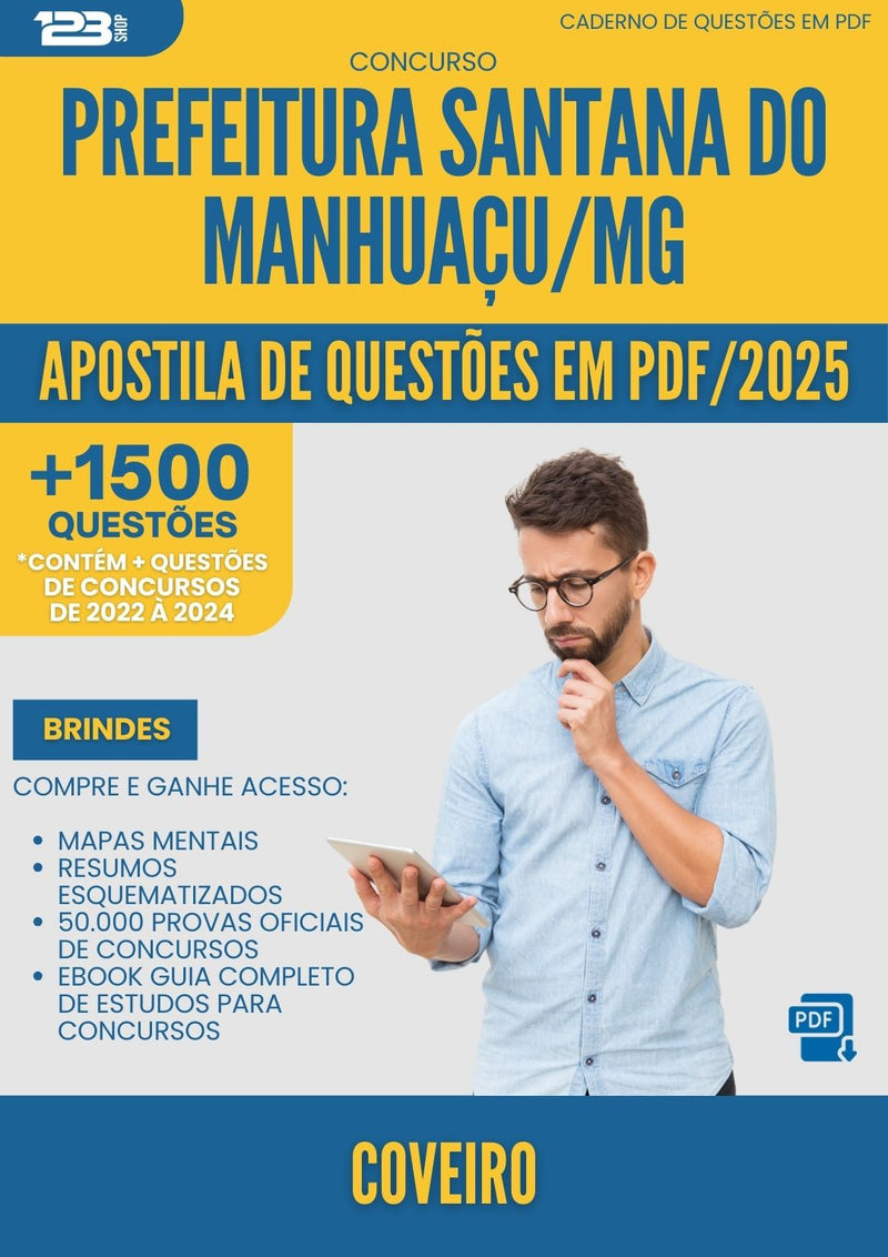 Apostila de Questões para Concurso Coveiro Santana Do da Prefeitura Manhuacu Mg 2025 - Mais de 1.500 Questões