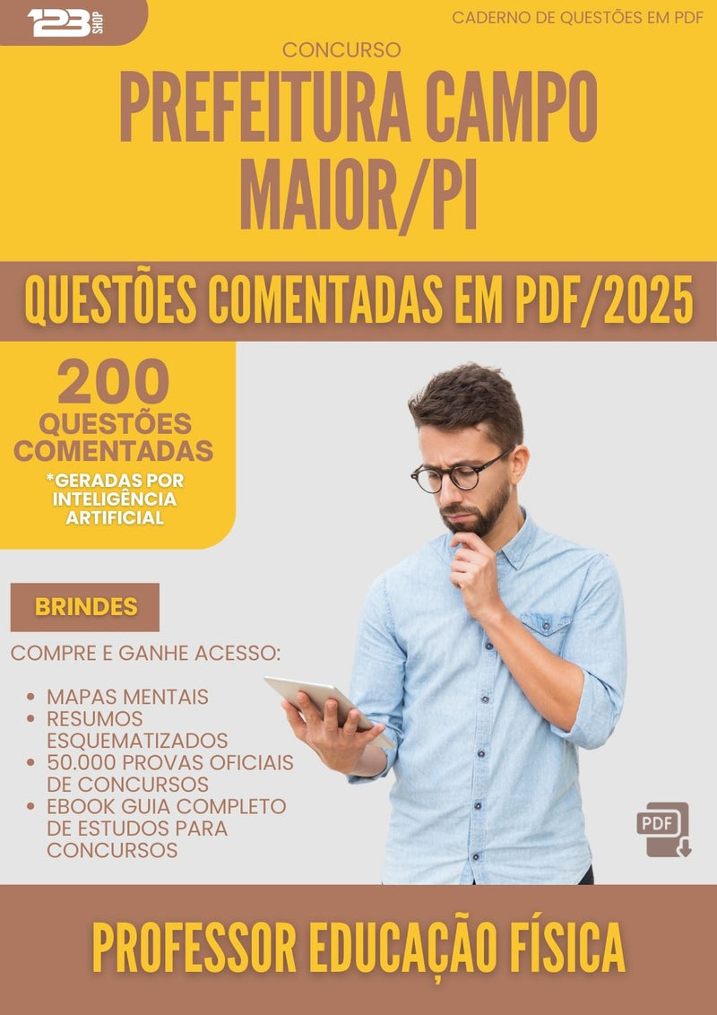 200 Questões Comentadas para Concurso Professor Educacao Fisica da Prefeitura Campo Maior Pi 2025 - 200 Questões
