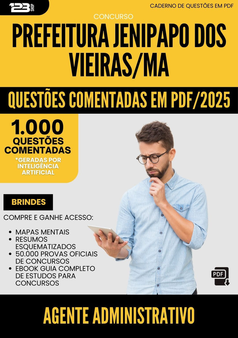 1000 Questões Comentadas para Concurso Agente Administrativo da Prefeitura Jenipapo Dos Vieiras Ma 2025 - 1000 Questões