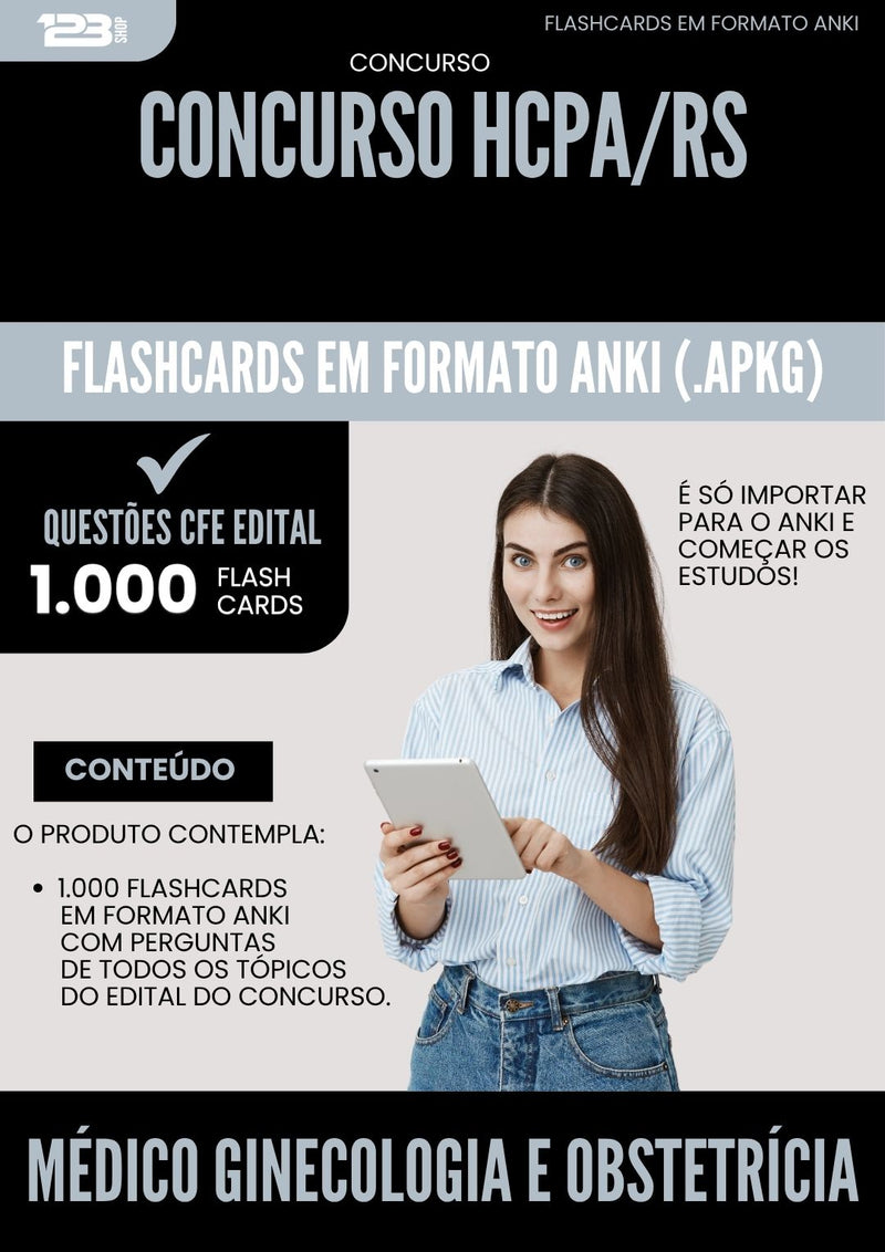 Flashcards para Concurso Medico Ginecologia E Obstetricia Hcpa Rs 2025 - 1.000 Flashcards de Acordo com Edital