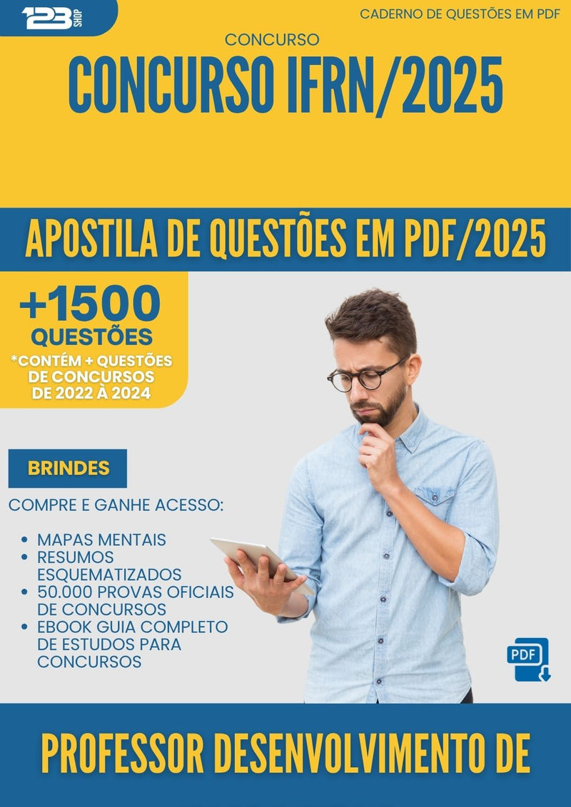 Apostila de Questões para Concurso Professor Desenvolvimento De Jogos Digitais Ifrn 2025 - Mais de 1.500 Questões