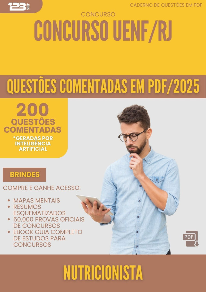 200 Questões Comentadas para Concurso Nutricionista Uenf Rj 2025 - 200 Questões
