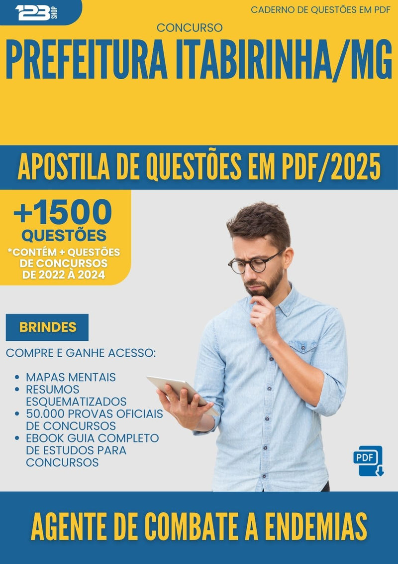 Apostila de Questões para Concurso Agente De Combate A Endemias da Prefeitura Itabirinha Mg 2025 - Mais de 1.500 Questões