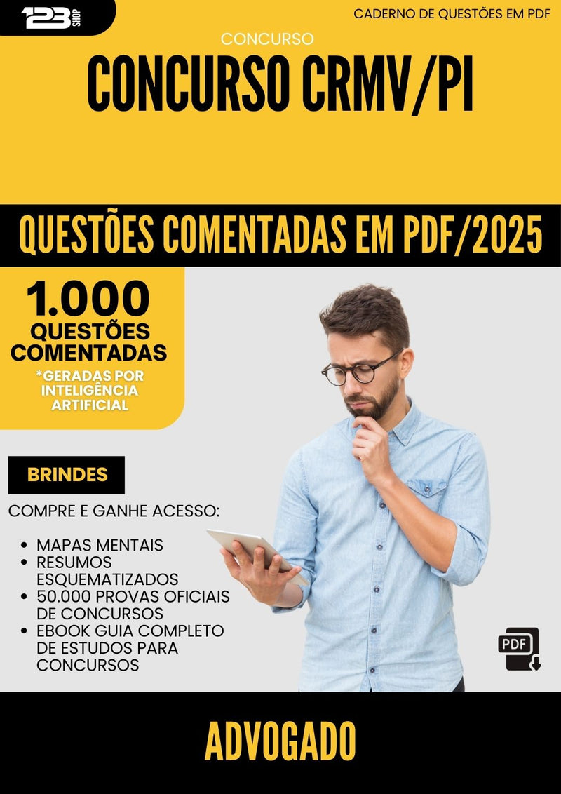 1000 Questões Comentadas para Concurso Advogado Crmv Pi 2025 - 1000 Questões