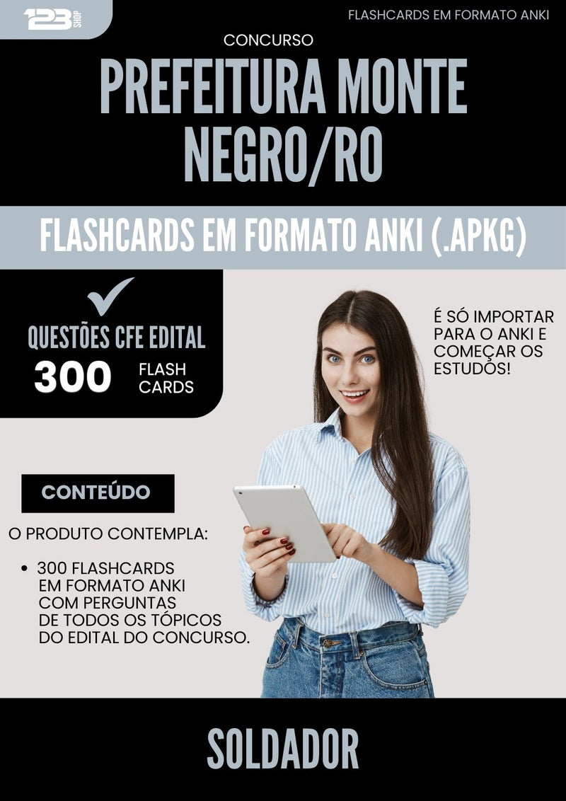 Flashcards para Concurso Soldador da Prefeitura Monte Negro Ro 2025 - 300 Flashcards de Acordo com Edital