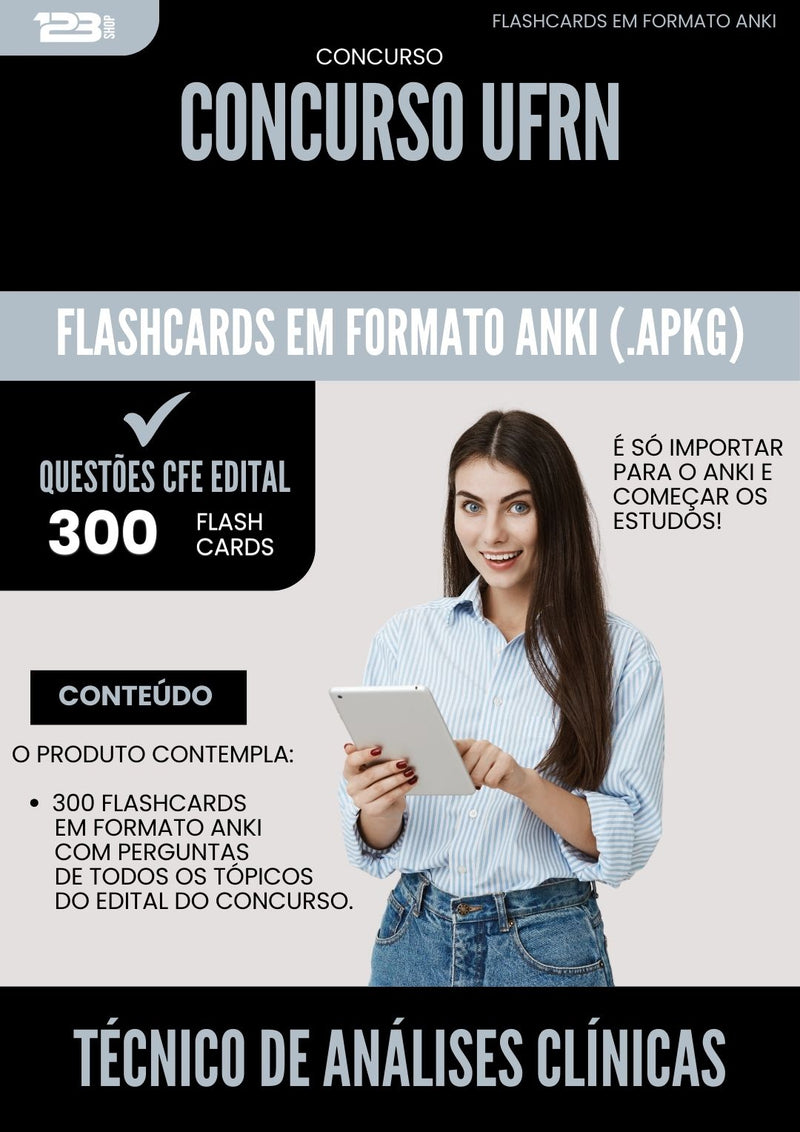 Flashcards para Concurso Tecnico De Analises Clinicas Ufrn 2025 - 300 Flashcards de Acordo com Edital