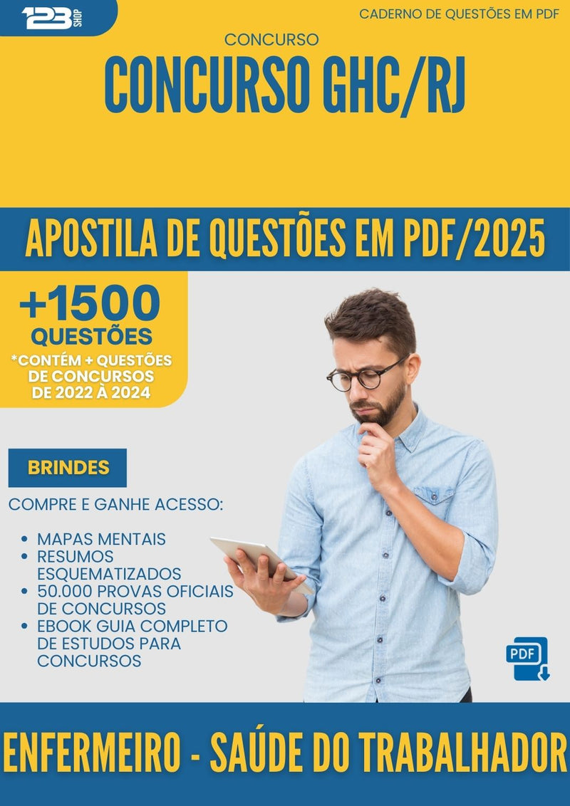 Apostila de Questões para Concurso Enfermeiro da Prefeitura Saude Do Trabalhador Ghc Rj 2025 - Mais de 1.500 Questões