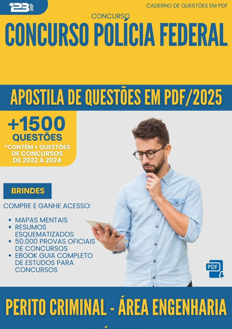 Apostila de Questões para Concurso Perito Criminal Area Engenharia Eletrica Policia Federal 2025 - Mais de 1.500 Questões