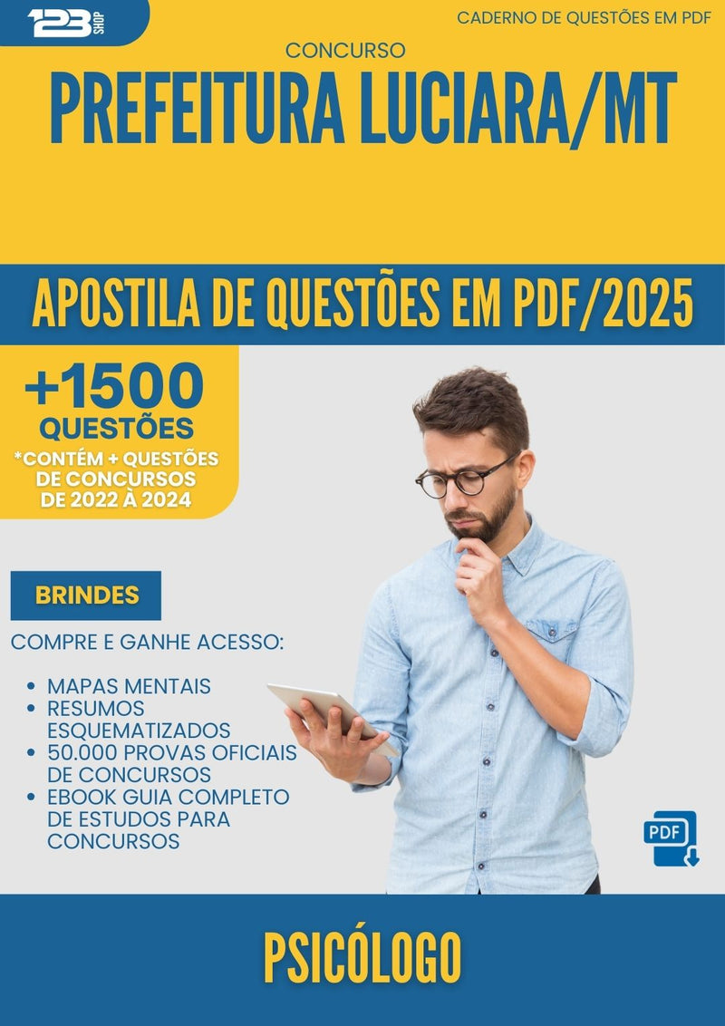 Apostila de Questões para Concurso Psicologo da Prefeitura Luciara Mt 2025 - Mais de 1.500 Questões