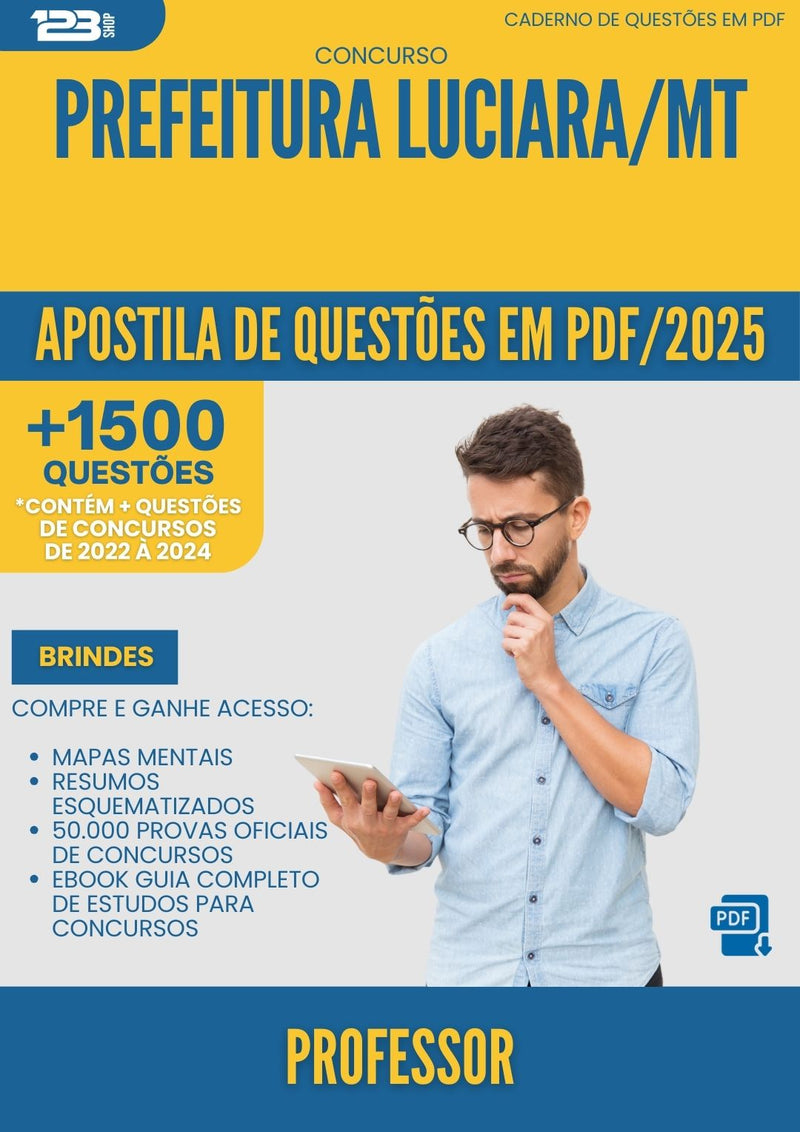 Apostila de Questões para Concurso Professor da Prefeitura Luciara Mt 2025 - Mais de 1.500 Questões