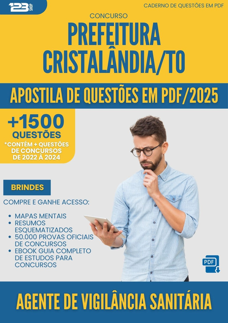 Apostila de Questões para Concurso Agente De Vigilancia Sanitaria da Prefeitura Cristalandia To 2025 - Mais de 1.500 Questões