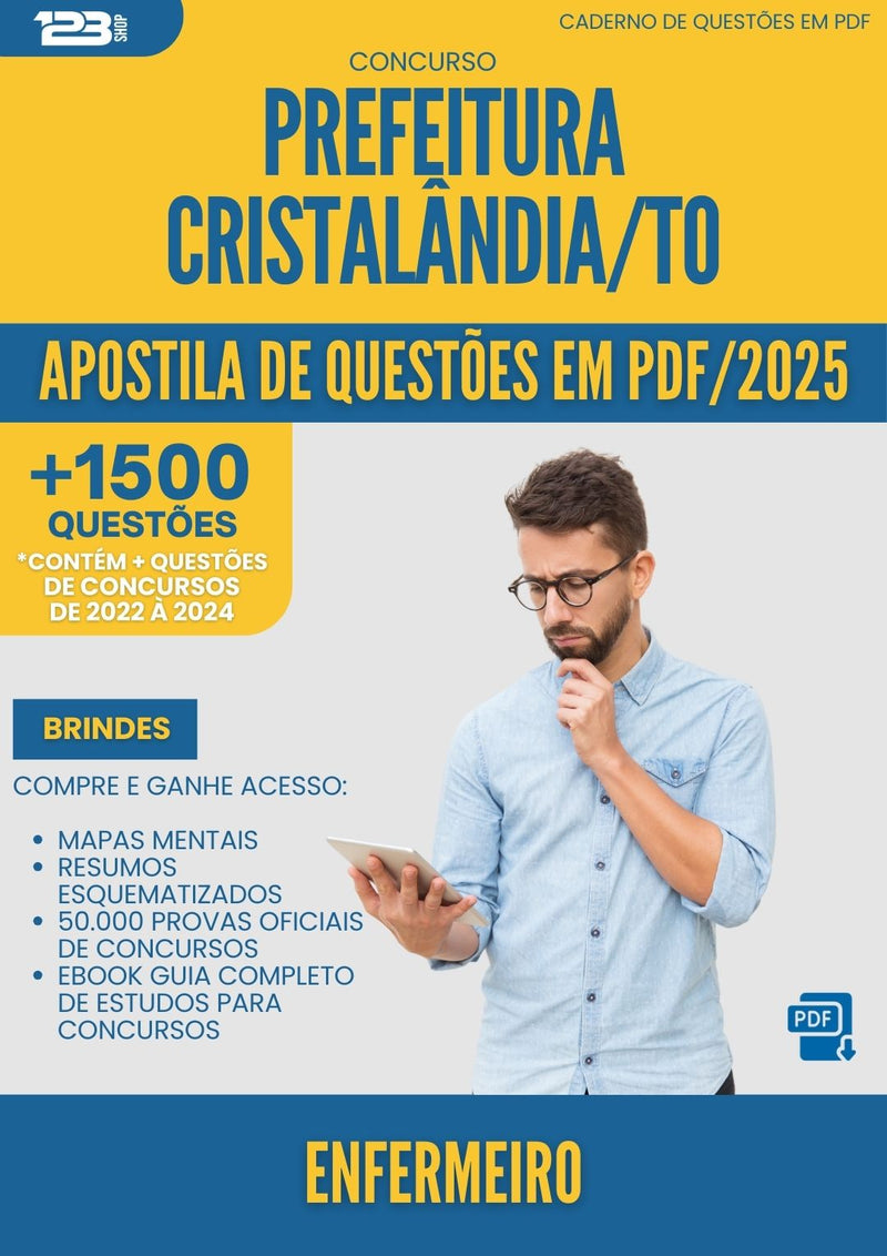 Apostila de Questões para Concurso Enfermeiro da Prefeitura Cristalandia To 2025 - Mais de 1.500 Questões