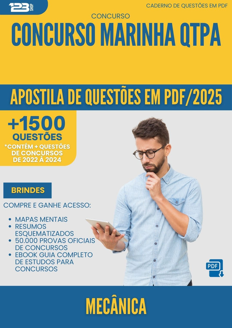 Apostila de Questões para Concurso Mecanica Marinha Qtpa 2025 - Mais de 1.500 Questões