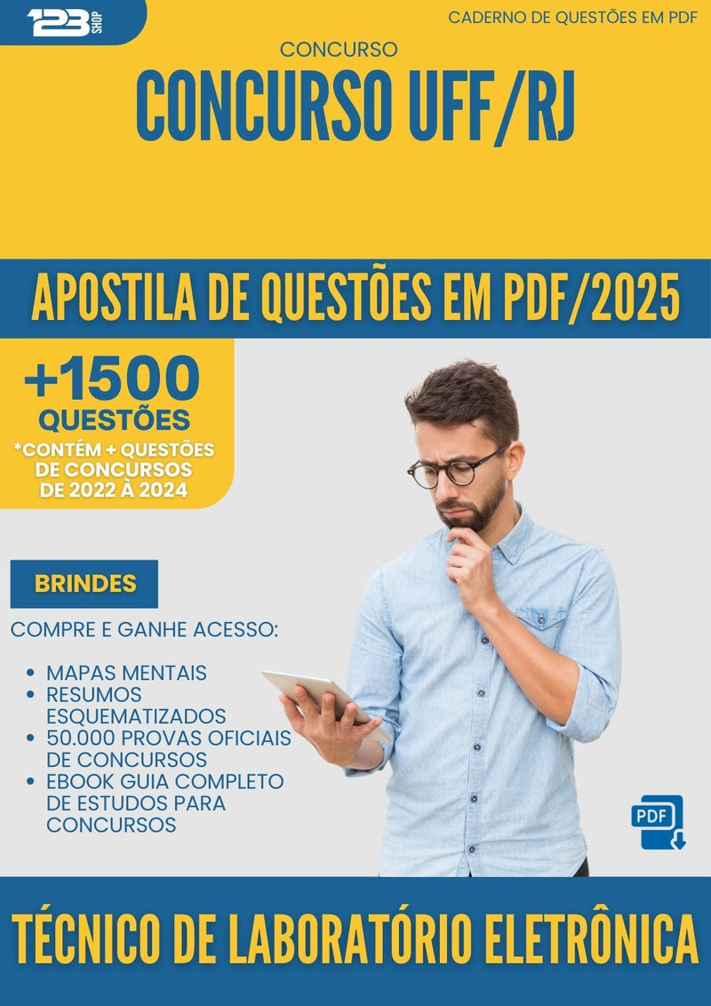 Apostila de Questões para Concurso Tecnico De Laboratorio Eletronica Uff Rj 2025 - Mais de 1.500 Questões