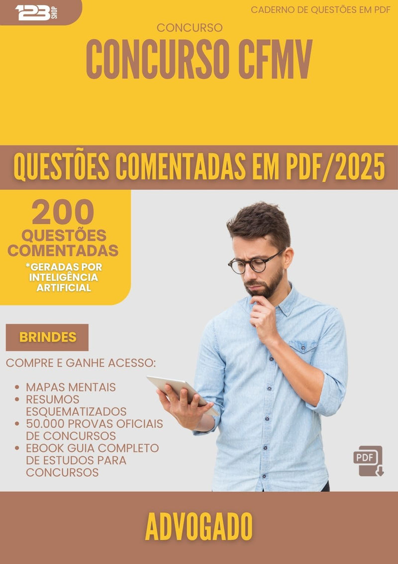 1000 Questões Comentadas para Concurso Advogado Cfmv 2025 - 200 Questões