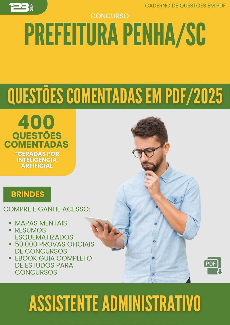 1000 Questões Comentadas para Concurso Agente De Educacao Especial Inclusiva da Prefeitura Penha Sc 2025 - 400 Questões