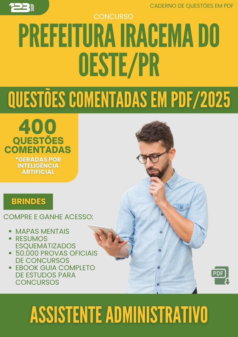 1000 Questões Comentadas para Concurso Tecnico Em Informatica da Prefeitura Iracema Do Oeste Pr 2025 - 400 Questões