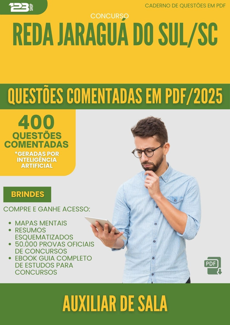 1000 Questões Comentadas para Concurso Agente De Alimentacao Reda da Prefeitura Jaragua Do Sul Sc 2025 - 400 Questões