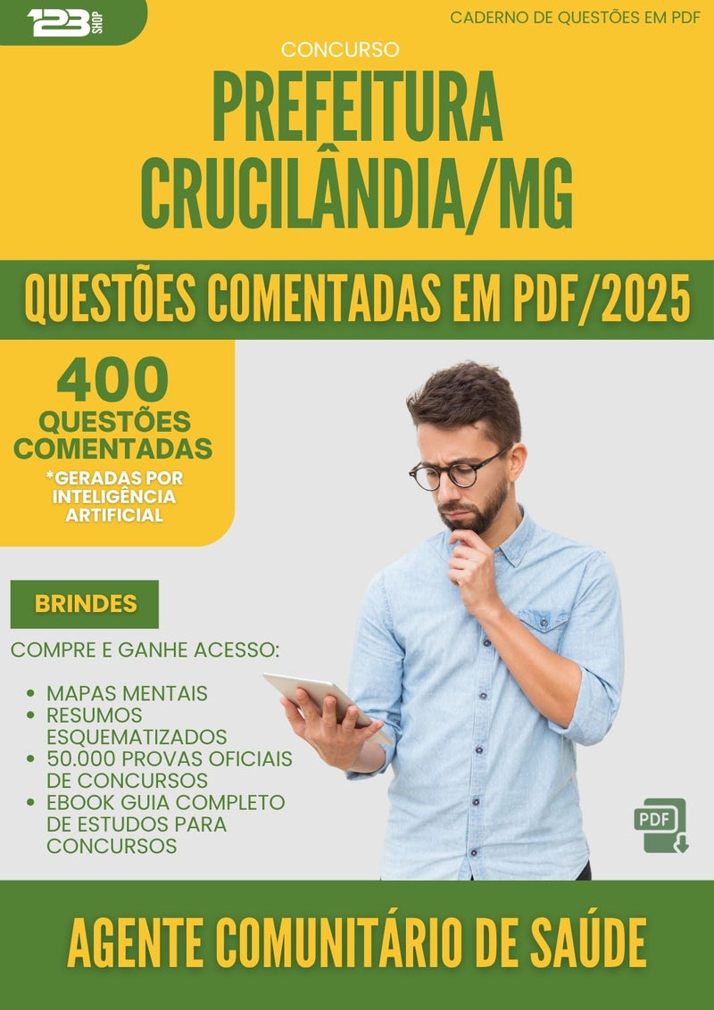1000 Questões Comentadas para Concurso Agente Comunitario De Saude da Prefeitura Crucilandia Mg 2025 - 400 Questões