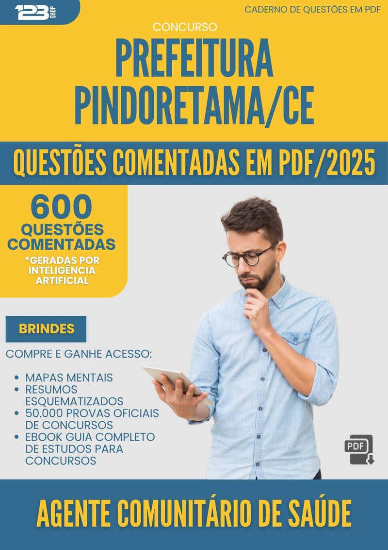 1000 Questões Comentadas para Concurso Agente Comunitario De Saude da Prefeitura Pindoretama Ce 2025 - 600 Questões