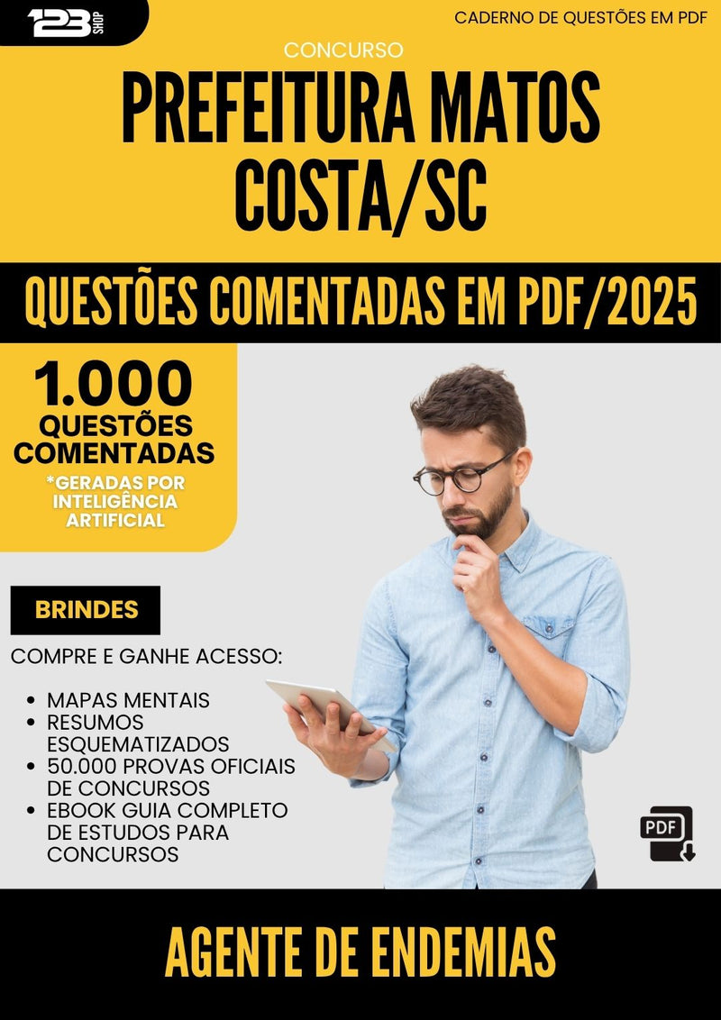 1000 Questões Comentadas para Concurso Agente De Endemias da Prefeitura Matos Costa Sc 2025 - 1000 Questões