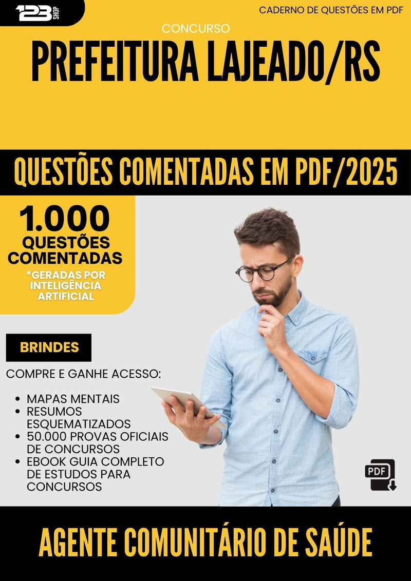 1000 Questões Comentadas para Concurso Agente Comunitario De Saude da Prefeitura Lajeado Rs 2025 - 1000 Questões