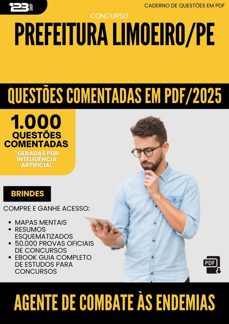 1000 Questões Comentadas para Concurso Agente De Combate As Endemias da Prefeitura Limoeiro Pe 2025 - 1000 Questões