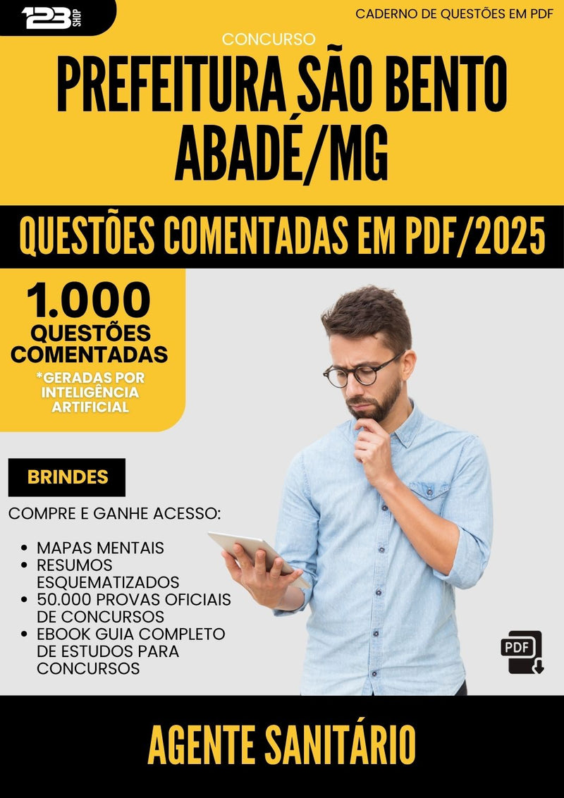 1000 Questões Comentadas para Concurso Agente Sanitario da Prefeitura Sao Bento Abade Mg 2025 - 1000 Questões