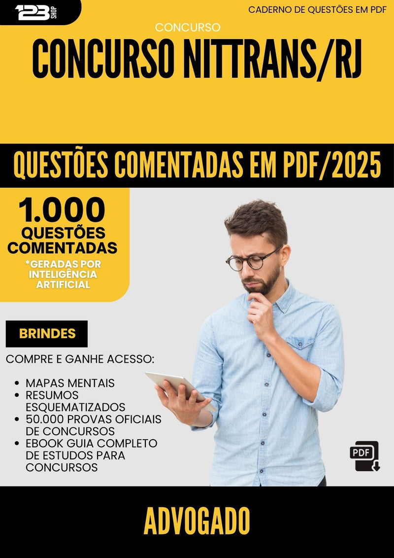 1000 Questões Comentadas para Concurso Advogado Nittrans Rj 2025 - 1000 Questões
