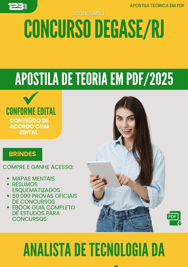 Apostila Teórica para Concurso Analista De Tecnologia Da Informacao Degase Rj 2025 - Conteúdo de Acordo com Edital