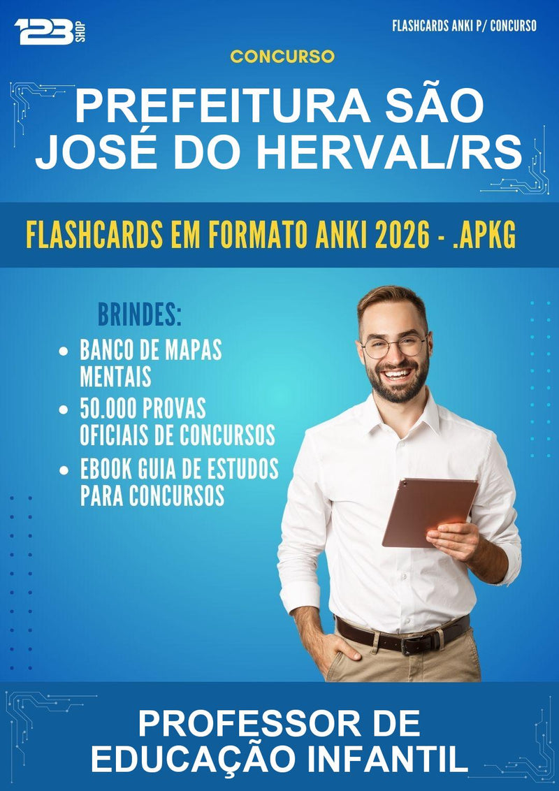 Flashcards Anki para o Concurso Prefeitura São José do Herval/RS para Professor de Educação Infantil - 600 Flashcards