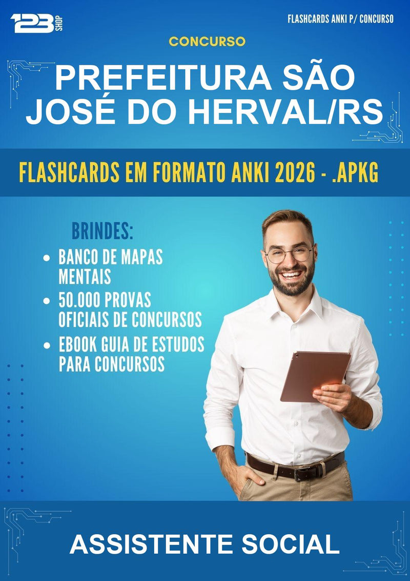 Flashcards Anki para o Concurso Prefeitura São José do Herval/RS para Assistente Social - 600 Flashcards