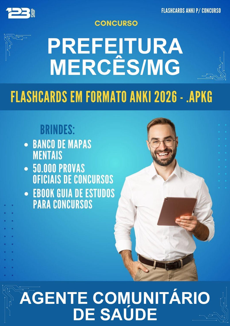 Flashcards Anki para o Concurso Prefeitura Mercês/MG para Agente Comunitário de Saúde - 600 Flashcards