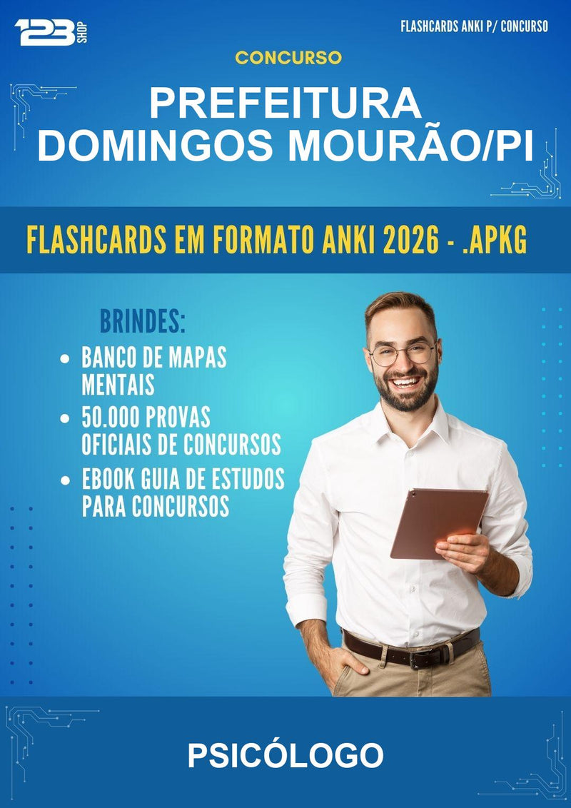Flashcards Anki para o Concurso Prefeitura Domingos Mourão/PI para Psicólogo - 600 Flashcards