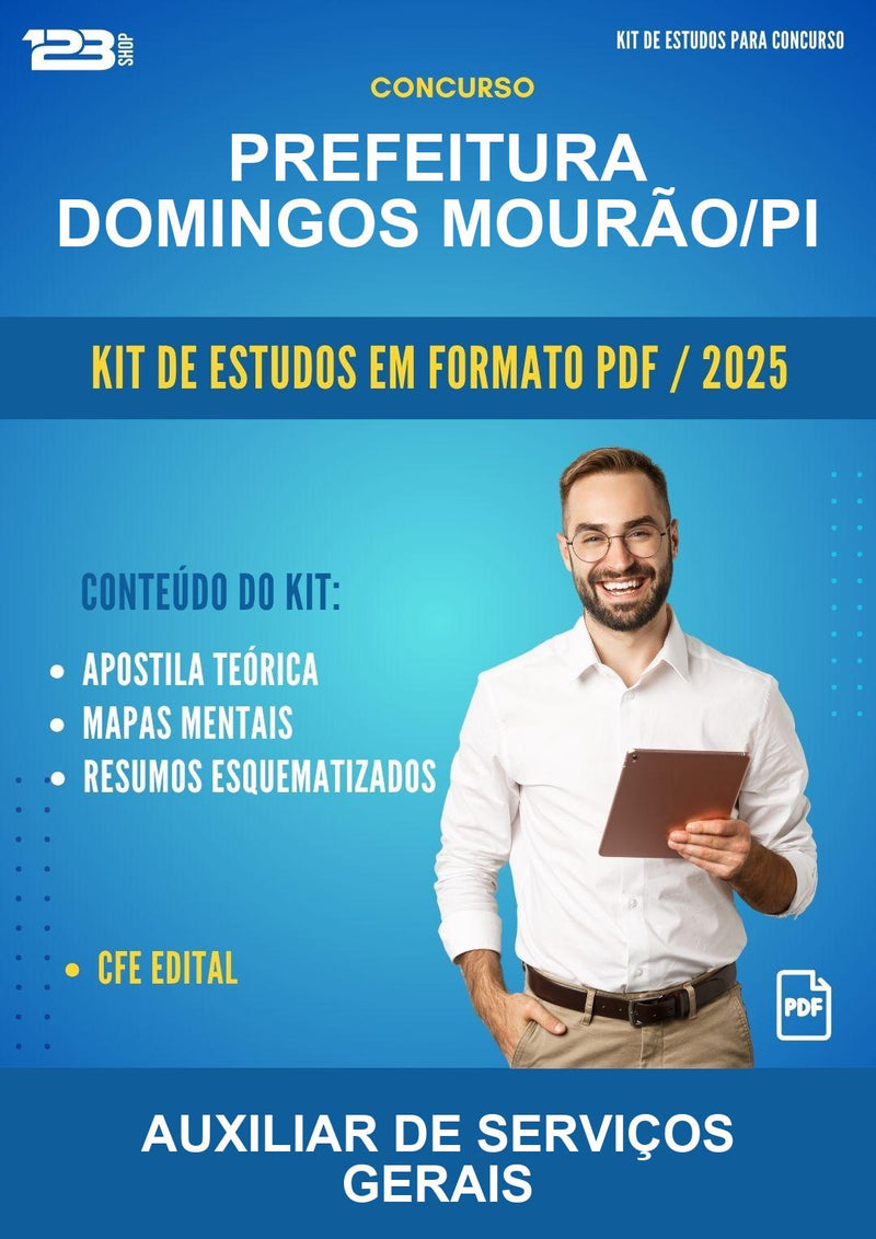 Kit de Estudos para o Concurso Prefeitura Domingos Mourão/PI para Auxiliar de Serviços Gerais