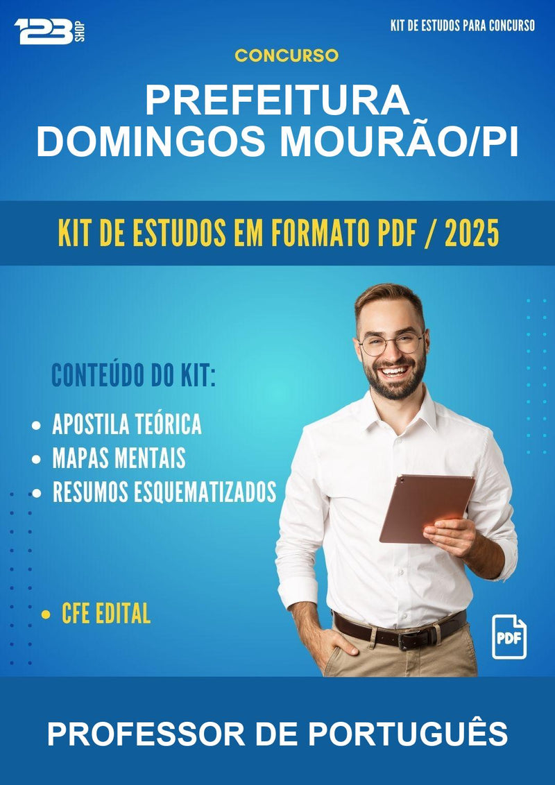 Kit de Estudos para o Concurso Prefeitura Domingos Mourão/PI para Professor de Português